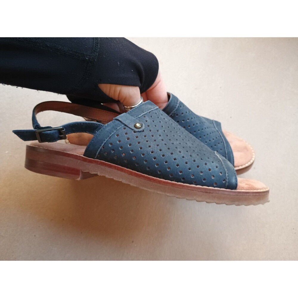 Walking Cradles Women’s Juliette Sandals Leather Slingback Size 6 Navy - Picture 8 of 9